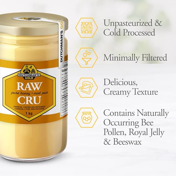 Dutchman's Gold Raw Honey 6.6 lbs - Unfiltered - Non-pasteurized - Kosher