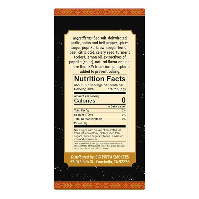 Big Poppa's Double Secret Seasoning - Irresistible Spice Blend for an Extra Kick of Flavor – Elevate your BBQ Game with This Steak Seasoning Mix for Tenderloin, Sirloin Steak and More! (14 Oz)