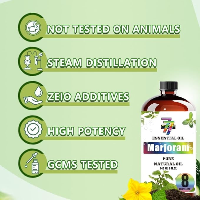 Marjoram Essential Oil (8 oz / 240 ml) ??Marjoram Oils for diffusers, humidifiers, Home Baths, Cleaning Products, Yoga, DIY Soaps and DIY Scented Candles
