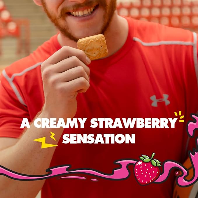 Chiky Strawberry Fudge Cookies, Crunchy & Sweet, Smooth Cream Center, Crispy Texture That Melts In Every Bite, 16.9 ounces, 1 Box contains 3 Bags, each with 12 Individual Packs.