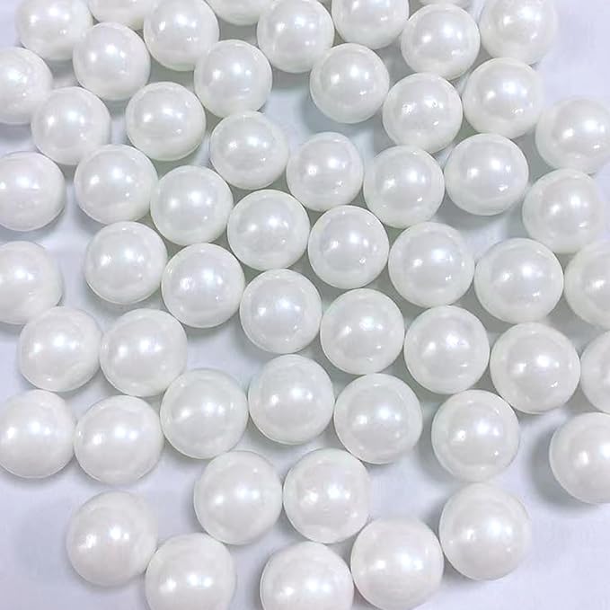 Sentovac 14mm White Pearl Sprinkles Large Edible Cake Decorating Sugar Candy Cookie Cake Cupcake Topper Ice Cream Baking Decorations Halloween Christmas Valentines Wedding Supplies
