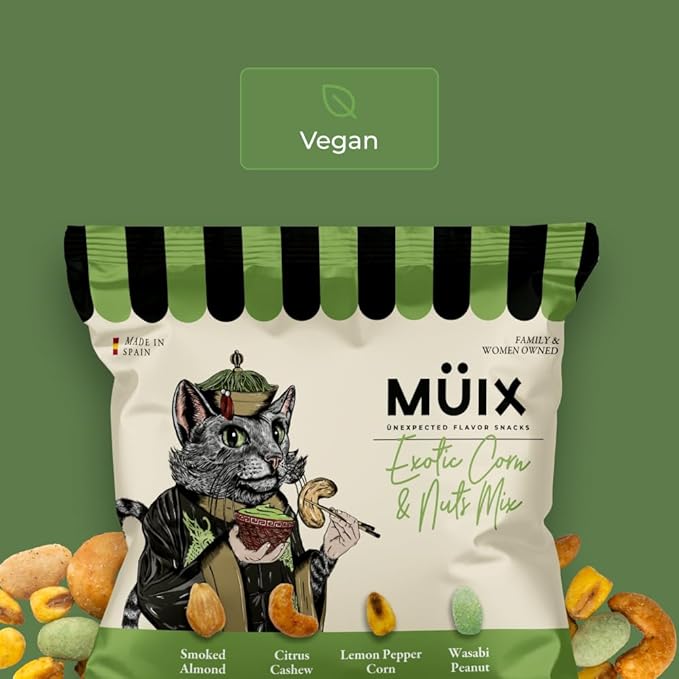 M체ix Snacks, Special Flavor Trail Mix, Exotic Mix, Mix Snacks (Smoked Almond, Citrus Cashew, Peppper Lemon Corn, Wasabi Peanut) - 2.3 Ounce Bags (Pack of 16 Bags)