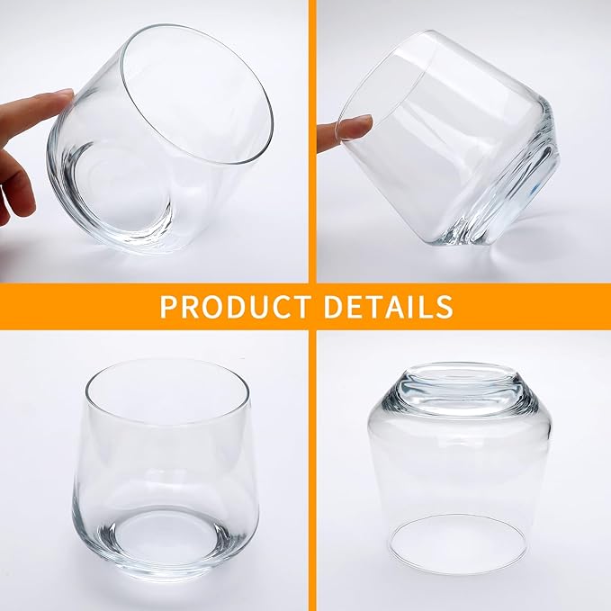 Wine Glasses Set of 12, 13 oz Heavy Base Glasses Drinking Glasses for Scotch, Cocktail, Whiskey and Juice, Dishwasher Safe Glassware, Gifts for Friend,Ideal Glassware for Special Moments