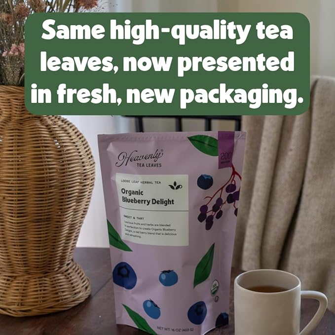 Heavenly Tea Leaves Organic Lemon Ginger (50 Pyramid Tea Bags), 100% Plastic Free, Bulk Compostable Herbal Tea Sachet - Premium Quality, Whole Tea Leaves in a Convenient Tea Bag