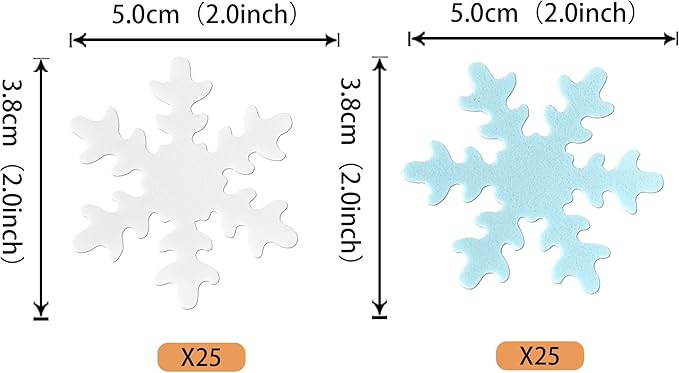 Rsstarxi 50 Pack Edible Snowflake Cupcake Toppers Baby Shower Cake Decorations Winter Frozen Snowflake Cake Toppers for Winter Theme Kids Birthday Party Cake Decorations Blue White