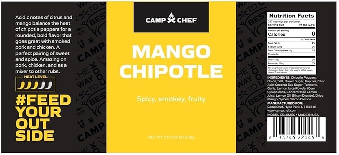 Camp Chef Mango Chipotle Seasoning 11 oz Net Wt