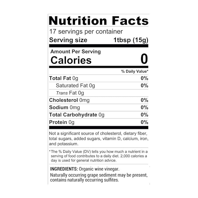 Greek Red Wine Vinegar - Organic - NonGMO - Gluten Free - Paleo - 6% Acidity - Premium