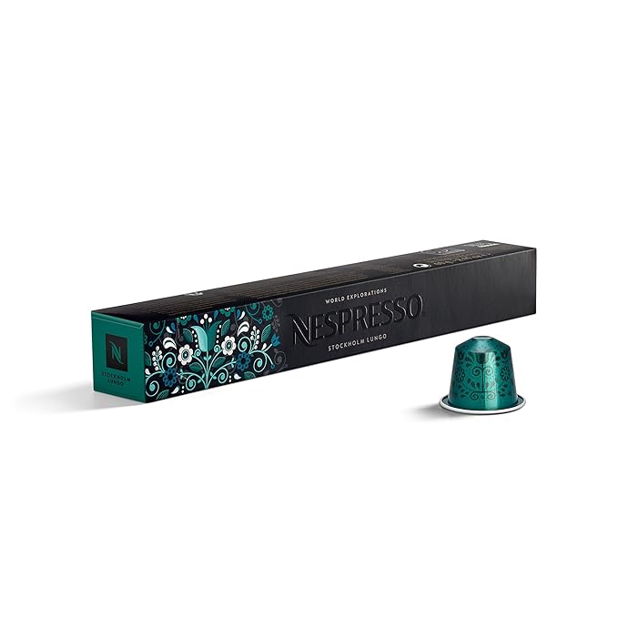 Nespresso Capsules Original Line, Stockholm Fortissio Lungo, Dark Roast Coffee, 50 Count Coffee Pods