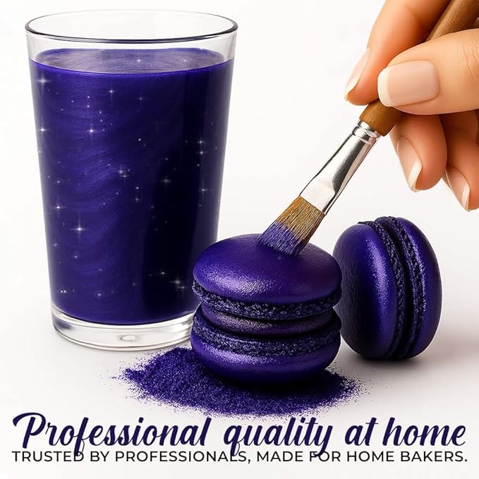 Bulk (20g) Purple Luster Dust Edible Glitter for Cocktails | Premium Edible Purple Luster Dust for Cake Decorations - Edible Glitter for Drinks Cupcakes Cookies Cakes Food Paint