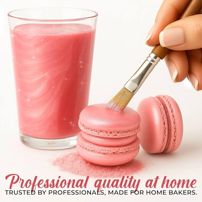 Bulk (20g) Pink Luster Dust Edible Glitter for Cocktails | Premium Edible Pink Luster Dust for Cake Decorations - Edible Glitter for Drinks Cupcakes Cookies Cakes Food Paint