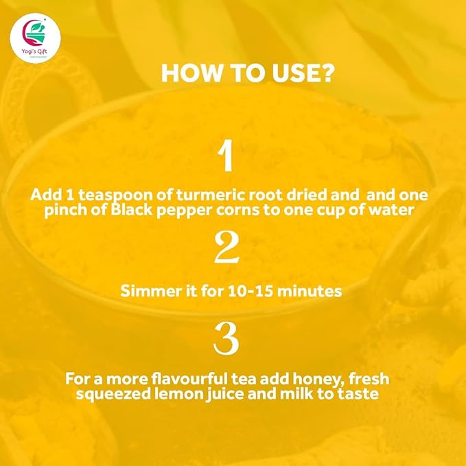 Turmeric root 1 lb | Cut and Sifted Dried Turmeric Pieces | Flavourful Indian Spice | Make Healthy Teas, Smoothies and Lattes | Curcuma longa | 100% Pure and Natural | by Yogi?์
ฒ Gift์งฐ