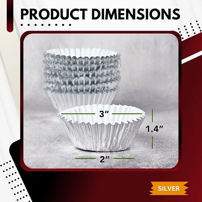 Green Direct Standard Size Silver Cupcake Liners ??Pack of 240 Paper Baking Cups for Muffin Pans, Carriers & Stands ??Bulk Non-Stick Cupcake Wrappers for Baking