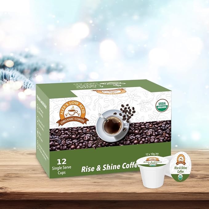 Alex's Low Acid Organic Coffee Single-Serve Pods (12-Pack) - Rise & Shine