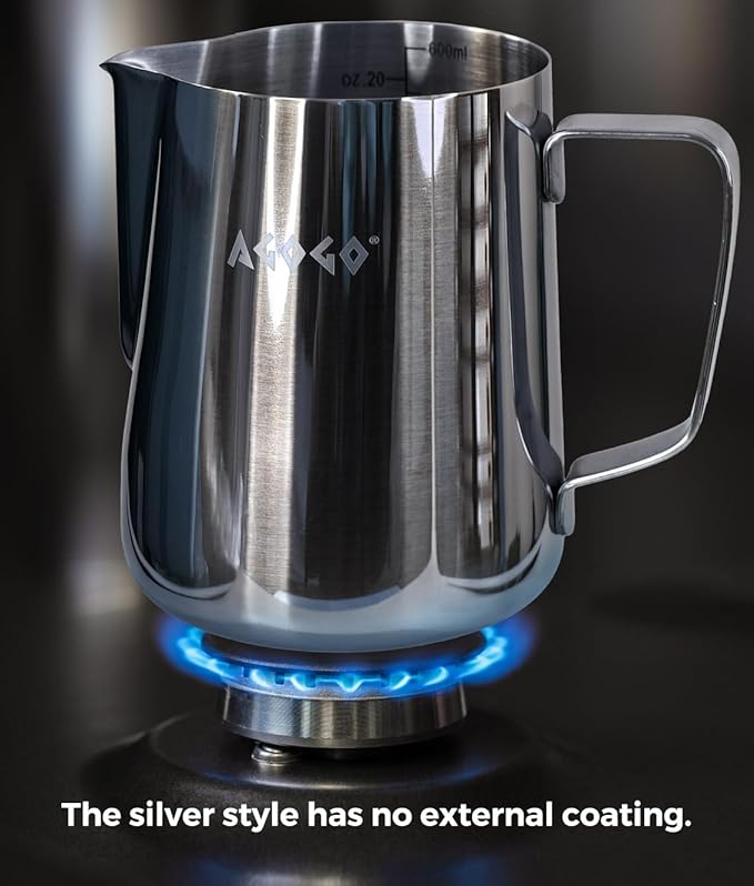 AGOGO Compact Portable Pour Over Coffee Maker Set - Easy Cleaning 304 Stainless Steel Dripper Set for Camping & 50 Filters Paper & Cleaning Rag (Silvery, 600ml)