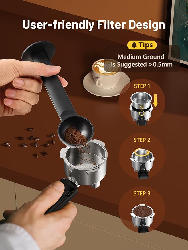 20Bar Espresso Machine with Rapid Cold Brew, Hot & Iced Coffee Machine, Espresso Maker with Milk Frother Steam Wand, Touch Screen with 40oz Water Tank for Latte, Cappuccino, Gift