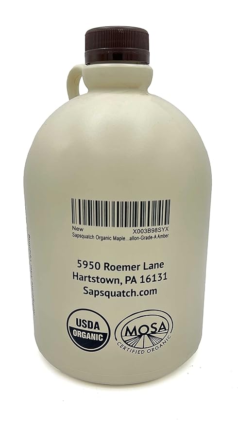 Sapsquatch Organic Maple Syrup - Half Gallon - Grade-A Amber Rich