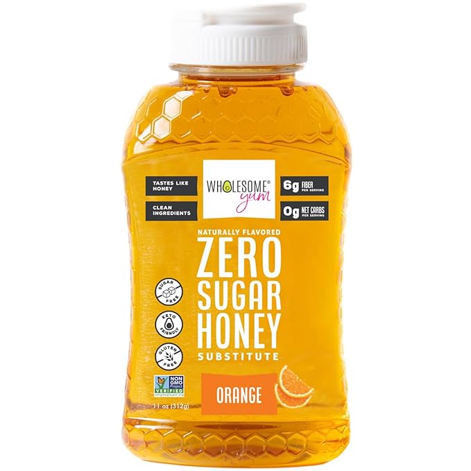 Wholesome Yum Orange Zero Sugar Honey Substitute (Keto) - Natural Sugar Free Honey Alternative With Monk Fruit & Allulose - 0 Net Carbs, Non-GMO, Gluten Free, No Aftertaste (11 oz)