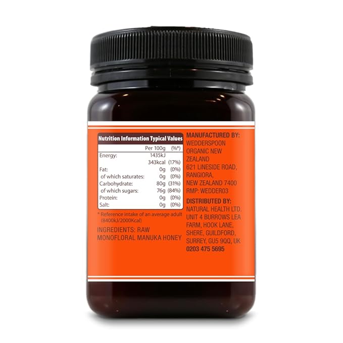 Wedderspoon Raw Premium Manuka Honey, KFactor 16, 17.6 Oz, Unpasteurized, Genuine New Zealand Honey, Traceable from Our Hives to Your Home