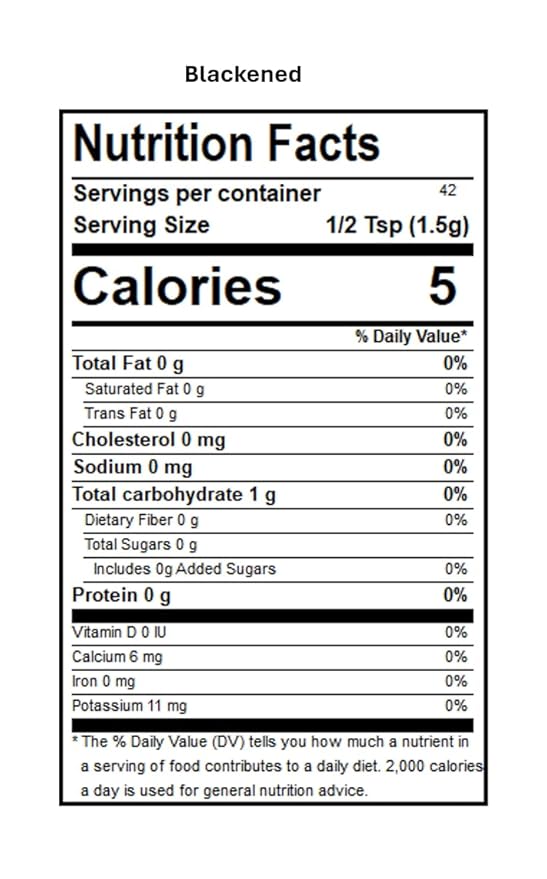 DAK's Spices Blackened Mouth Watering Seasoning Blend | 100% Salt Free | Premium & Healthy Seasoning | MSG Free, Preservative Free, Potassium Chloride Free | Low Carb & Keto Friendly | Perfect for Clean Eating & Adding Flavor to Recipes | 1.5 oz