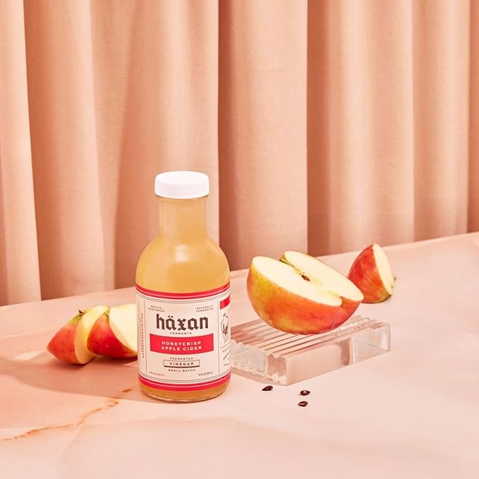 Haxan Ferments Honeycrisp Apple Cider Vinegar - 5% Acidity, Unpasteurized, Slow Fermented | Made from Fresh Pressed Honeycrisp Cider | Great for Morning Tonic, Sweet-Sour Caramel, or Kale Salad