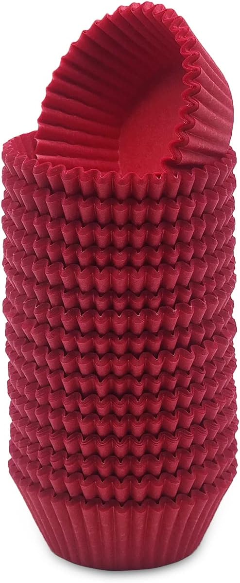 Greaseproof Mini Cupcake Liners, Premium Paper Baking Cups for Party Celebration,(Red, 300-count)