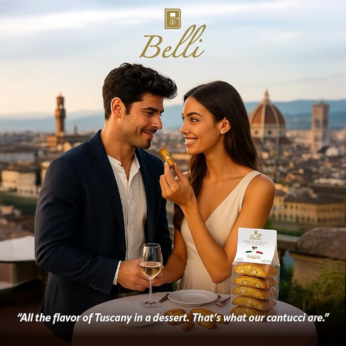 Italian Almond Biscotti | Made in Tuscany, Italy | Belli Traditional Semi Soft Biscuits