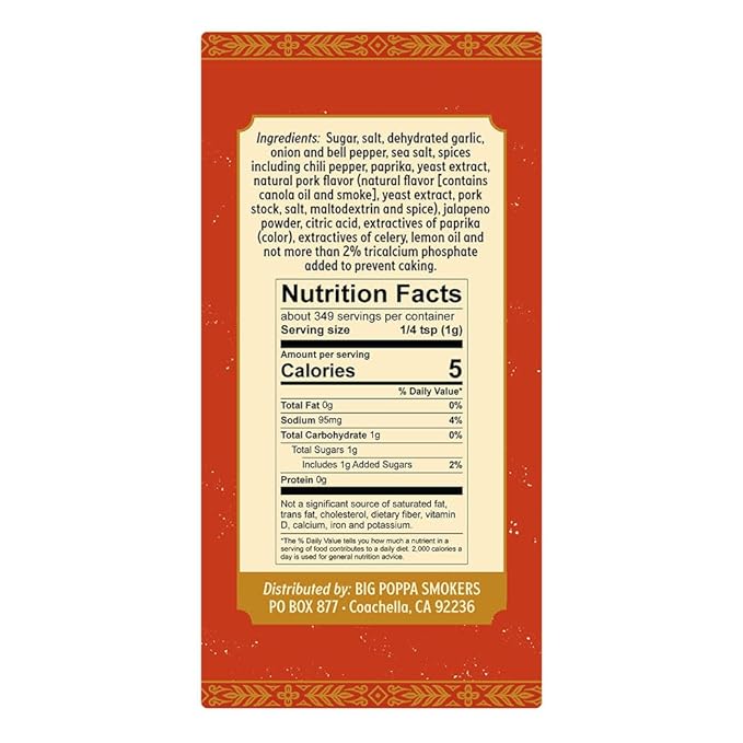 Big Poppa's Sweet Money Hot Seasoning — Irresistible Sweet & Spicy Blend with Jalapeno Powder — Gluten-Free Spice Mix — Dry Rubs for Smoking and Grilling with Honey BBQ (12.3 Oz)