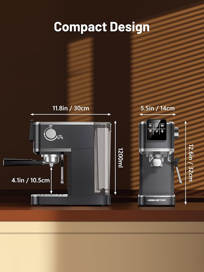20Bar Espresso Machine with Rapid Cold Brew, Hot & Iced Coffee Machine, Espresso Maker with Milk Frother Steam Wand, Touch Screen with 40oz Water Tank for Latte, Cappuccino, Gift