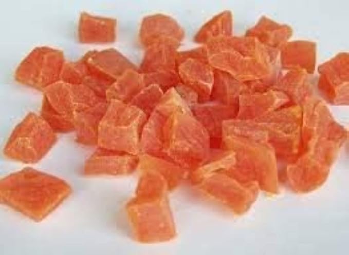 Dried Papaya Chunks (5 Lbs.) - Diced Dried Papayas Best for Snacking & Baking - Paw Paw Tree - Lightly Sugar Coated, Low Sodium, Dairy Free, Low Cholesterol, Low Fat & High Fiber Fruits - Farm Fresh Nuts Brand