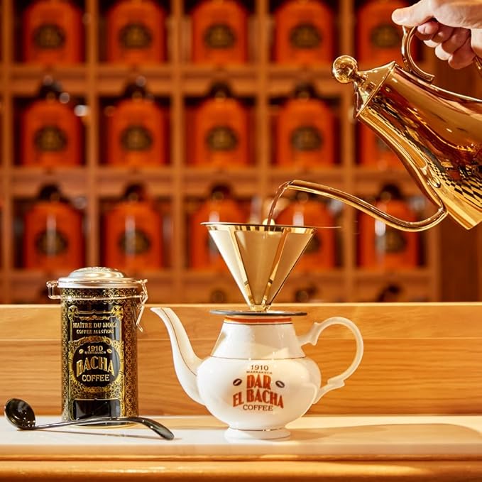 Bacha Coffee | Night in Venice Fine Flavoured Coffee, Autograph Collection, 100% Arabica Specialty Coffee, Ground Beans, Medium Roast, 350g & 100% Natural Unbleached Wood Fibre Paper Filters