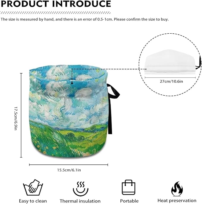 Van Gogh Wheatfield Tea Cozy for Teapot Kettle Dust Cover Large Tea Cosy Insulation and Keep Warm Portable Easy to Clean Kettle Protective Suitable for Kitchens Hotels or Cafes