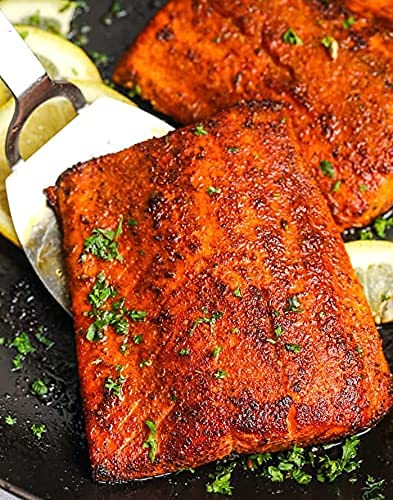 King Red Salmon Rub ??Classic Potlatch Seasoning Dry Spice Blend - Grilled Salmon, Seafood and Veggies ??All Natural, Gluten-Free, Keto, Low Salt and No MSG ??3oz Fresh-Sealed Pouch in Reusable Tin