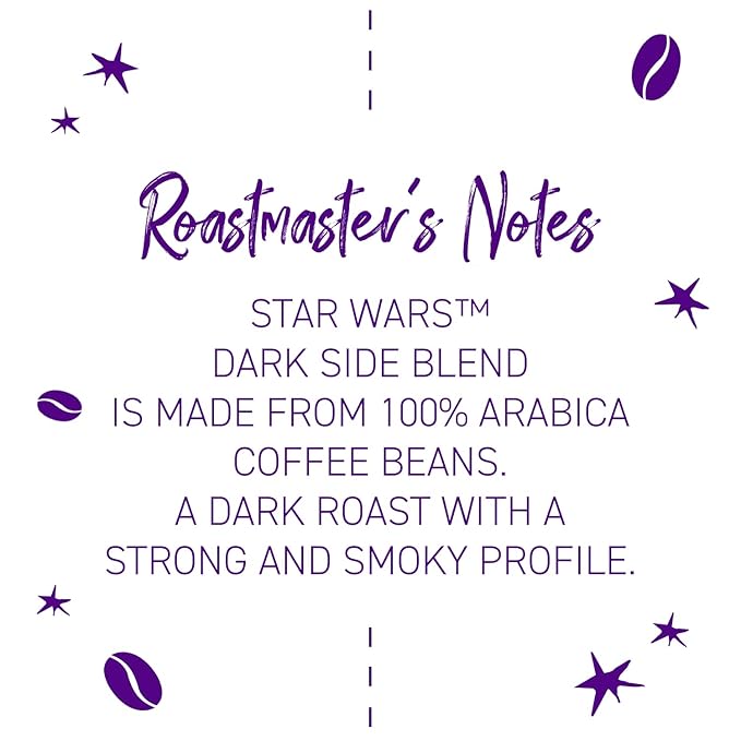 Joffrey's Coffee - STAR WARS??Dark Side Blend, STAR WARS Licensed Coffee Collection, Artisan Dark Roast, Strong & Smooth Taste, Brew or French Press (Whole Bean, 11oz)