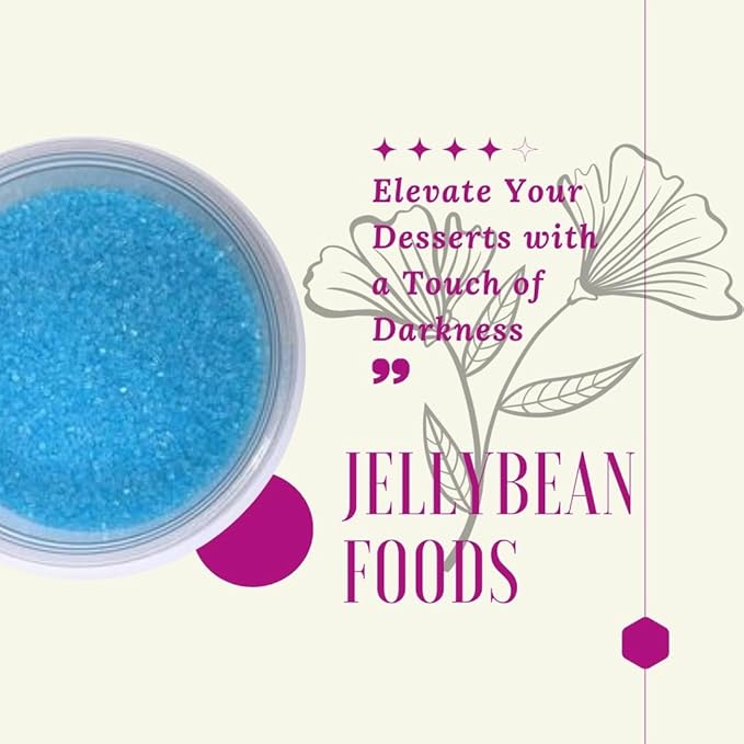 Jellybeans Food Sanding Sugar - Sparkly Sugar Crystals - Sanding Sugar For Cake & Cookies - Special Sanding Sugar - Grains Decorative Sanding Sugar (Blue, 1 LB)