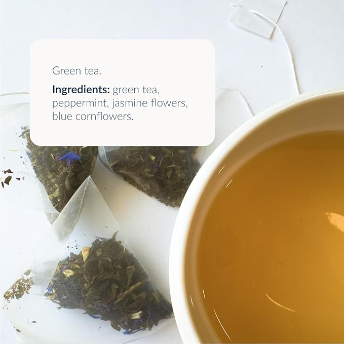 Osmans Green Tea – Premiun Loose Leaf in Sachets, Jasmine & Mint Blend, Refreshing & Relaxing,15 Sachets
