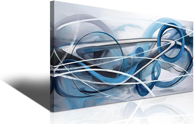 YDYSUNE Blue Abstract Wall Art Modern Canvas Wall Paintings Abstract Artwork for Living Room Pictures for Bedroom Wall Decor Office Home Decor 24횞48IN