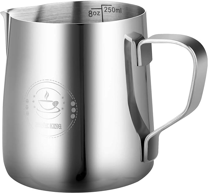 250ml Stainless Steel Milk Frothing Pitcher ??Espresso Steaming Pitchers 8 Oz, Precision Pouring for Perfect Latte Art, Frother cup, Coffee Cappuccino Jug