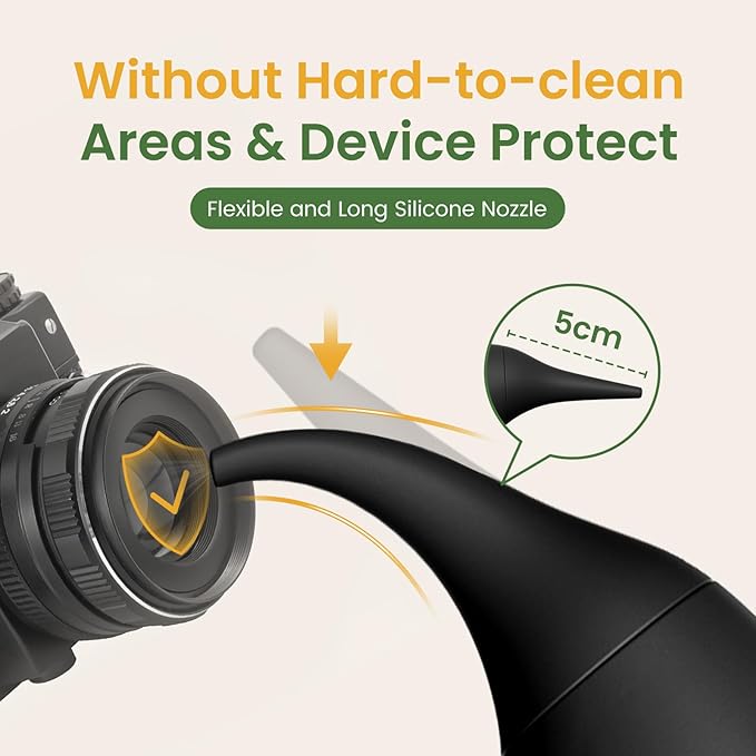 MHW-3BOMBER Soft Tip Camera Air Blower, Coffee Air Blower with Lanyard, Removable Lens blower, Watch Dust Cleaner, Cleaning Tool for Espresso Grinder,Keyboard,Sensors, Home/Outdoor Use 竊뉰lack竊덦B6721B