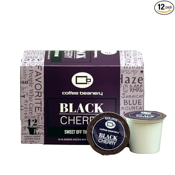 Black Cherry Coffee Pods by Coffee Beanery | 12ct Medium Roast Arbica Coffee