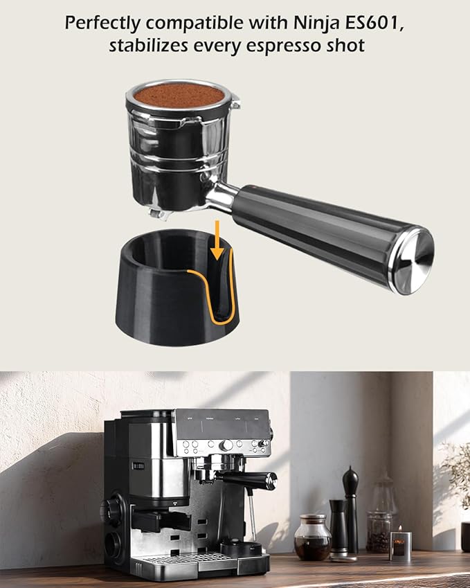 Coffee Tamper Base for Ninja Espresso ES601 ??Compatible Handheld Portafilter Support Stand, Improves Tamping Stability and Extraction, Anti-Slip PETG Base Accessories for Ninja Luxe Cafe Machine