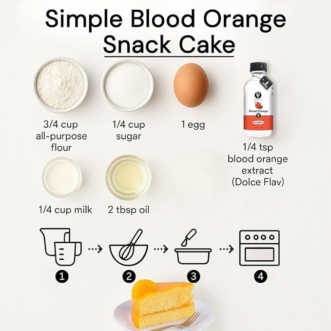 Dolce Flav Natural Blood Orange Extract ??2 Ounce Oil-Soluble Kosher, Sugar-Free, Concentrated Rich Citrus Flavoring for Baking, Chocolates & Desserts, Includes Measured Dropper