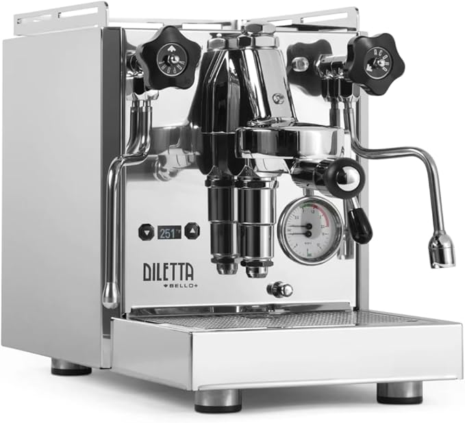 Diletta Bello+ Espresso Machine and Eureka Mignon Specialita Grinder Bundle (Stainless Steel)