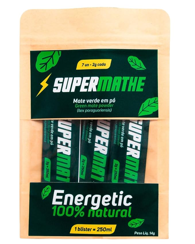SuperMathe Yerba Mate Powder ??4-Pack (7 Blisters Each, 28 Total) ??Single-Serve Blister Packs ??Original Green Mate Flavor