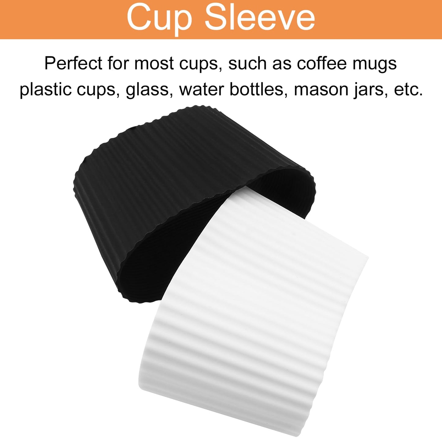 Piutouyar 6 Pcs Reusable Coffee Cup Sleeves,Black & White Mug Cup Protector
