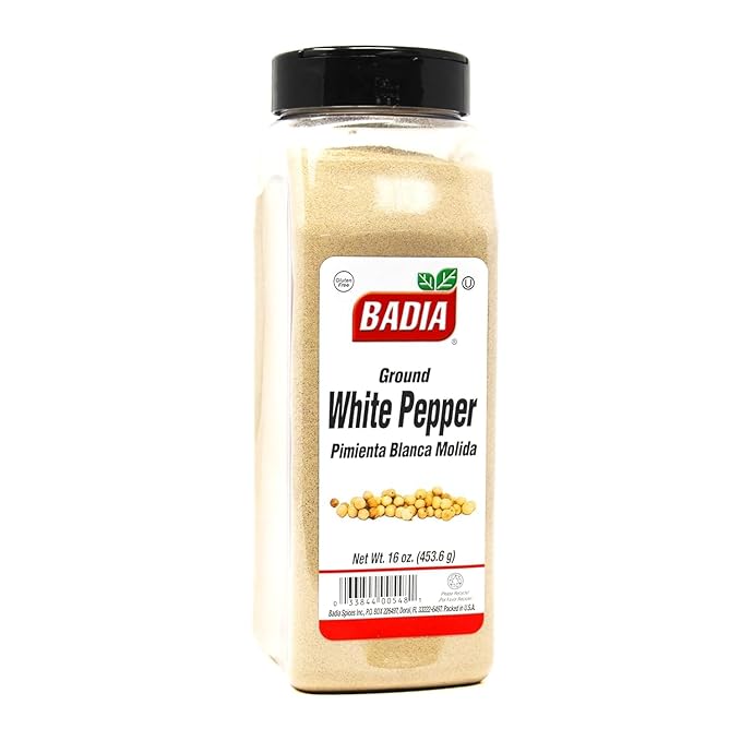 Badia Ground White Pepper, 16 oz ??Smooth, Mellow Heat and Delicate Flavor for Light Sauces, Soups, Poultry and Seafood