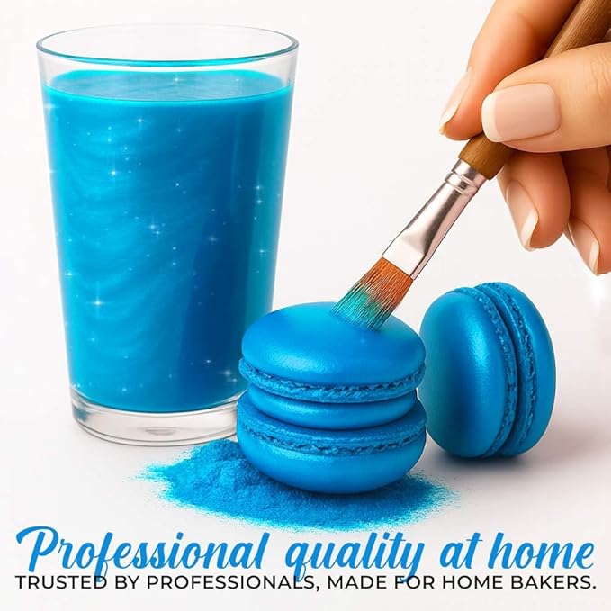 Bulk (20g) Light Blue Luster Dust Edible Glitter for Cocktails | Premium Edible Light Blue Luster Dust for Cake Decorations - Edible Glitter for Drinks Cupcakes Cookies Cakes Food Paint