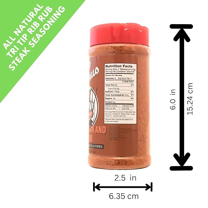Jake's Righteous Rubs Tri Tip, Steak & Rib Rub 11 Oz All Purpose, Brown Sugar BBQ Seasoning for Beef, Pork, Chicken, Ribs, Prime Rib, Gluten-Free, No MSG (Pack of 1)