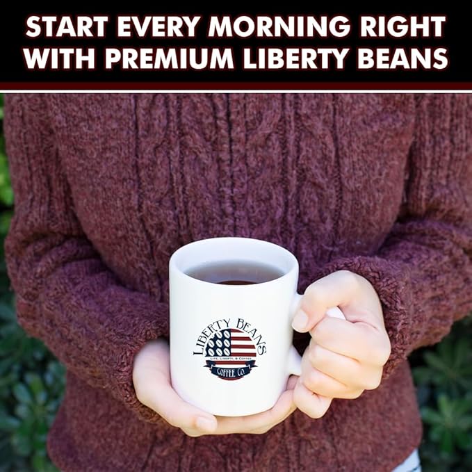 Liberty Beans Coffee | Perfect All-Day Smooth Medium-Dark Roasted Coffee | 100% Arabica | Boosts Energy, Supports Wellness | Low Acid, Rich Flavor | Fair Trade & Organic, 12 oz (2 Pack, Freedom Blend)