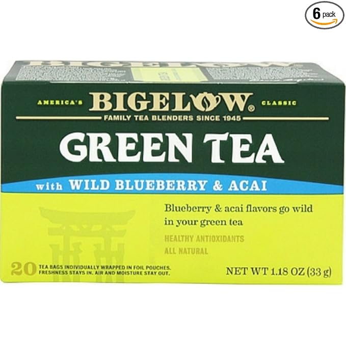 Bigelow Tea Green Tea with Blueberry - Case of 6 - 20 BAG
