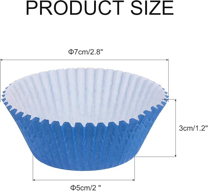 uxcell 300 Pcs Cupcake Liners, Muffins Paper Baking Cups Wrappers Standard Greaseproof for Baking Cupcake Wrapper, Blue